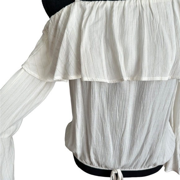 BCX Cold Shoulder Flowy Ruffle Trim Bell Sleeve Spaghetti Strap Top Size… - Picture 14 of 17